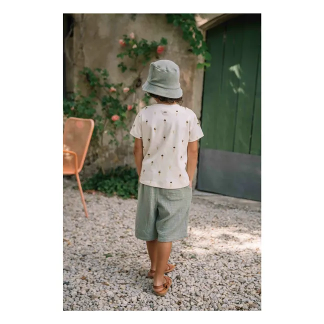 Bermuda Gaze de Coton | Vert de gris