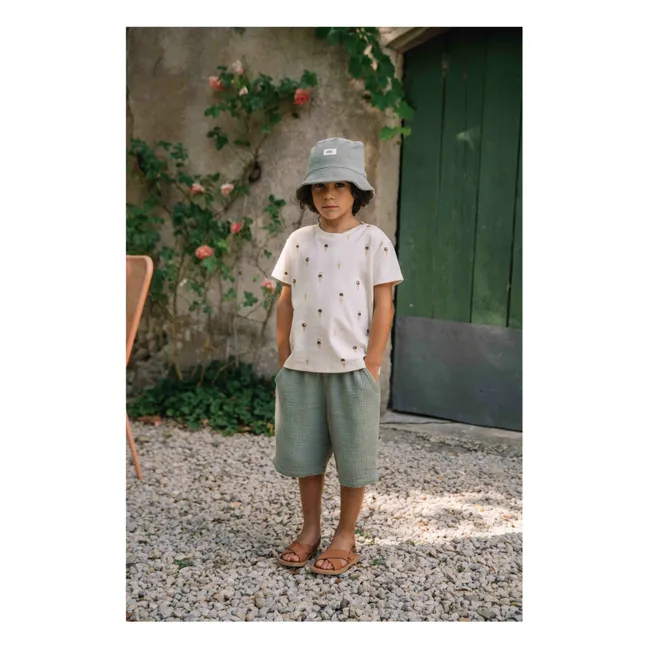 Bermuda Gaze de Coton | Vert de gris
