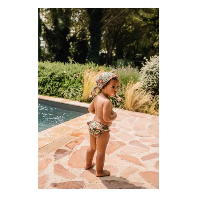 Slip da bagno in cotone biologico alla fragola | Verde
