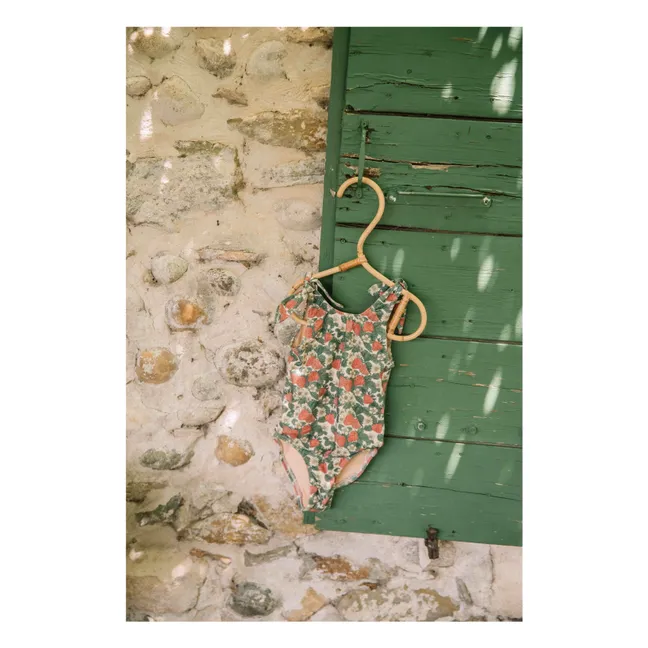 Maillot de Bain Fraises Coton Bio | Vert