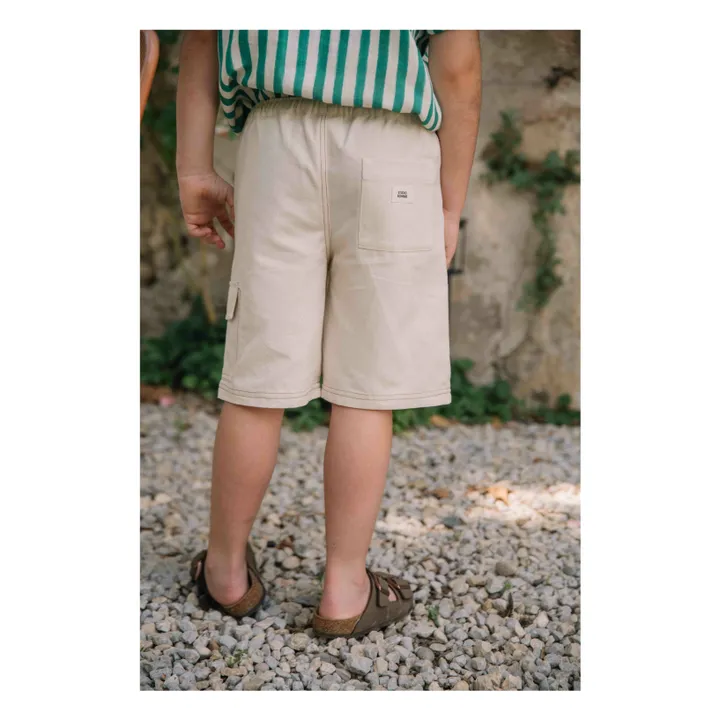 Bermuda Cargo Coton Bio | Ecru- Image produit n°6