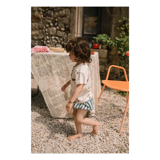 T-shirt Orso in cotone biologico e pomodoro | Ecru