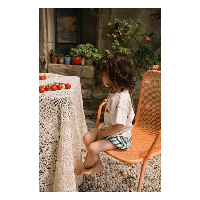 T-shirt Orso in cotone biologico e pomodoro | Ecru
