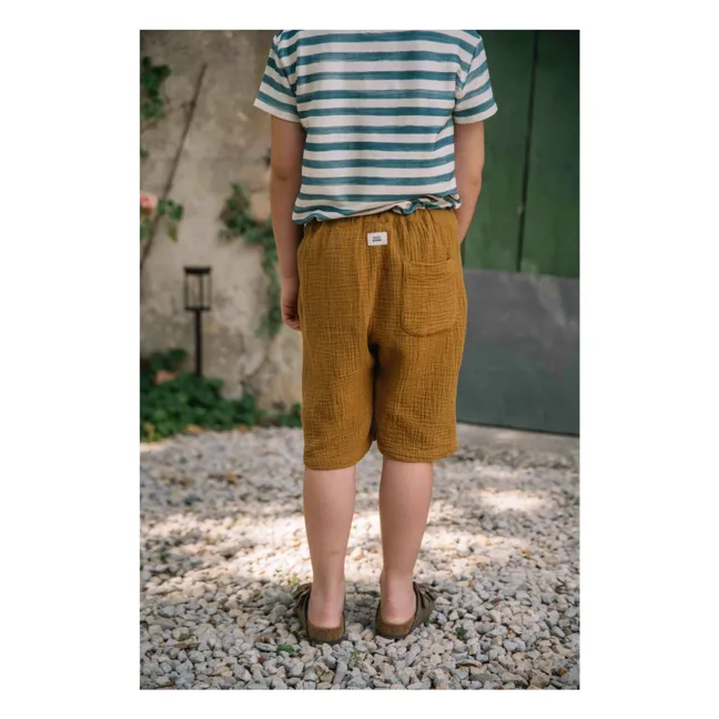 T-shirt a righe in cotone biologico | Blu