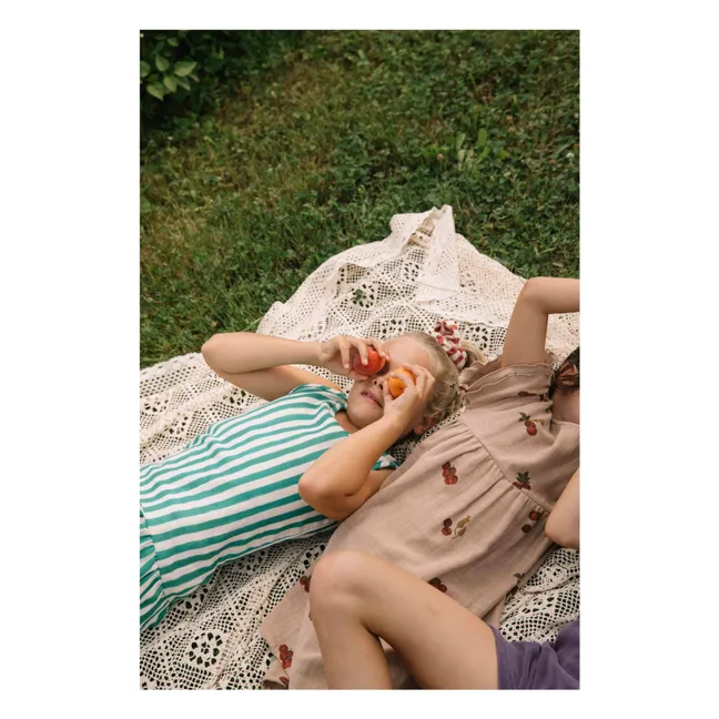 Playa Cotton Gauze Striped Dress | Green