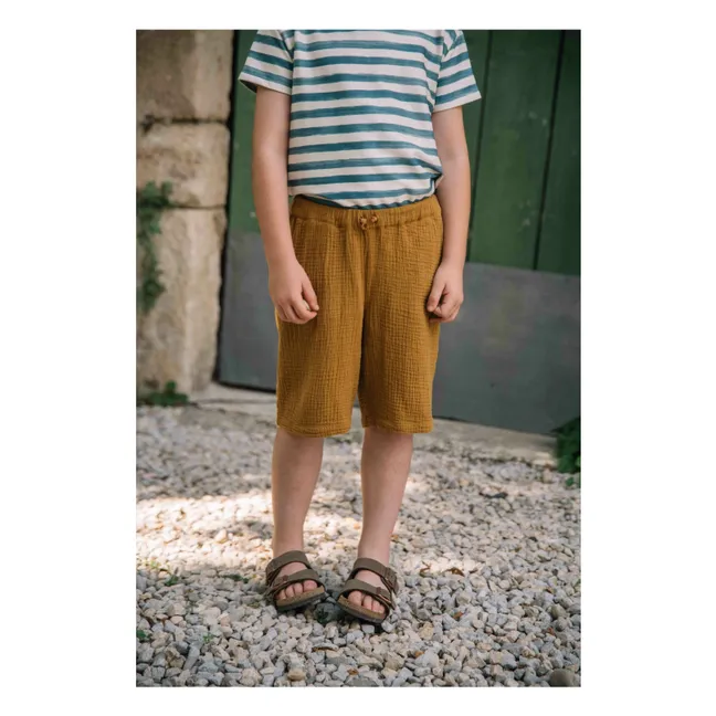 T-shirt a righe in cotone biologico | Blu