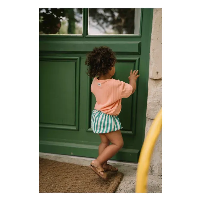 Bloomer Rayé Gaze de Coton | Vert