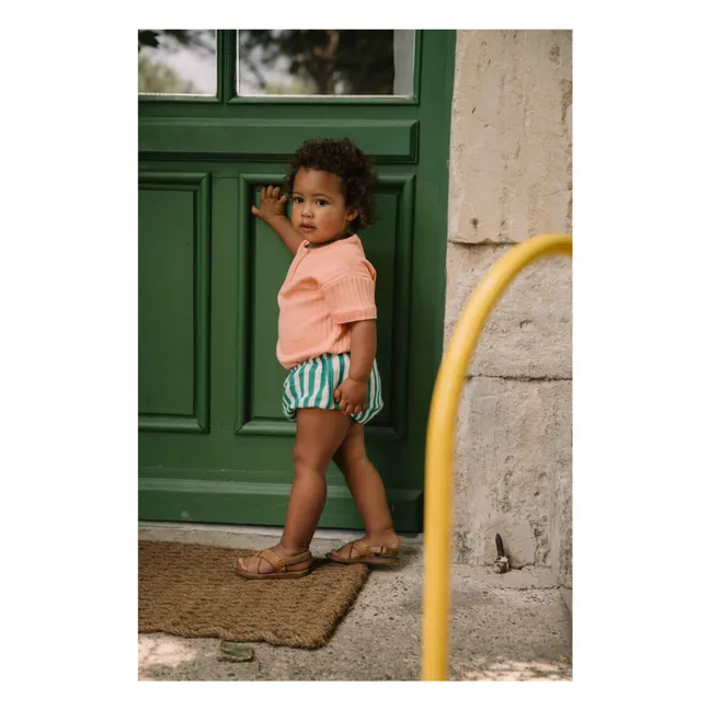 Bloomer Rayé Gaze de Coton | Vert