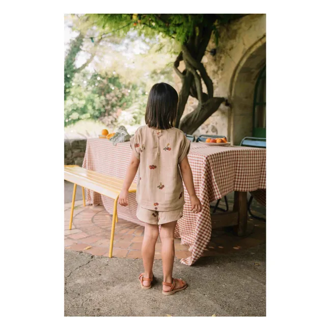 Pantaloncini in cotone garzato al pomodoro | Rosa antico