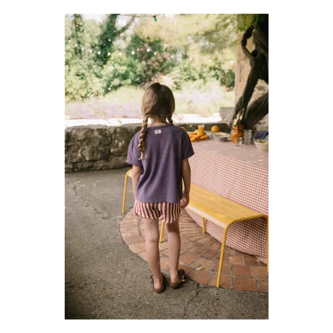 Short Rayé Gaze de Coton | Rouge