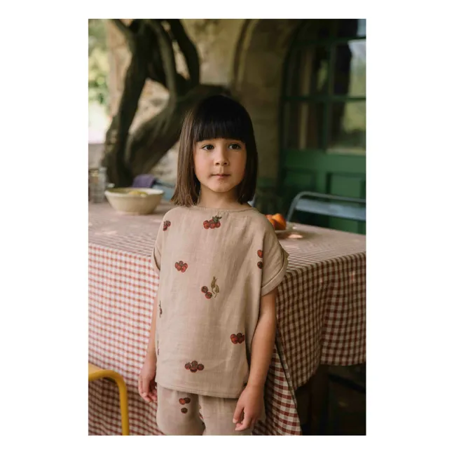 Blouse Tomates Gaze de Coton | Vieux Rose
