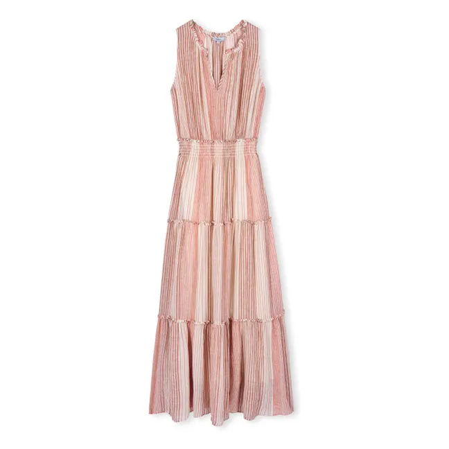 Vestido de rayas Loulou Salerno | Rosa empolvado
