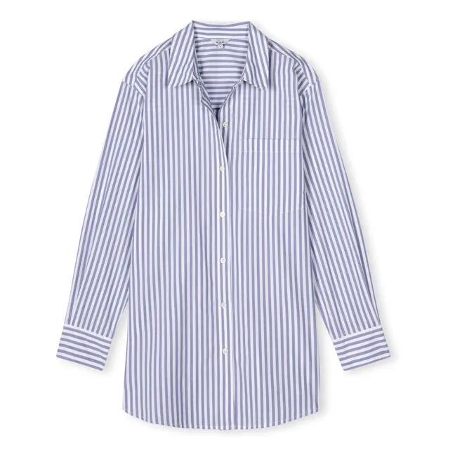 Camisa Elsa de rayas finas | Azul