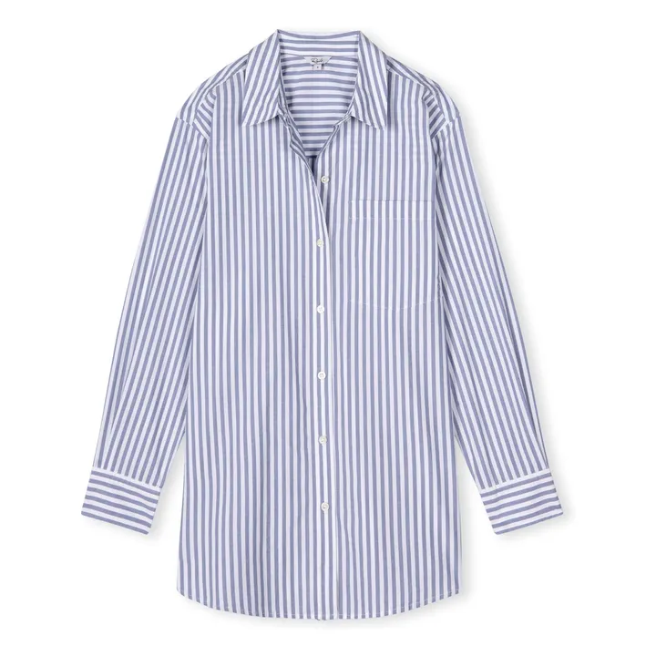 Chemise Elsa Fines Rayures | Bleu- Image produit n°0
