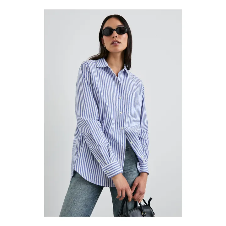 Chemise Elsa Fines Rayures | Bleu- Image produit n°2