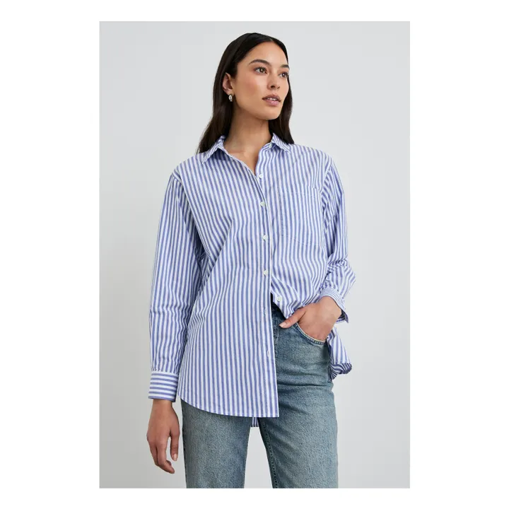 Chemise Elsa Fines Rayures | Bleu- Image produit n°1