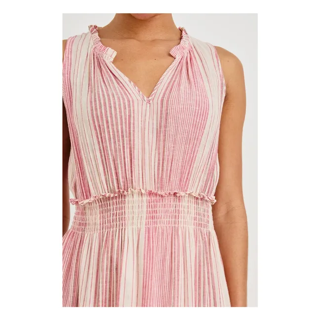 Vestido de rayas Loulou Salerno | Rosa empolvado