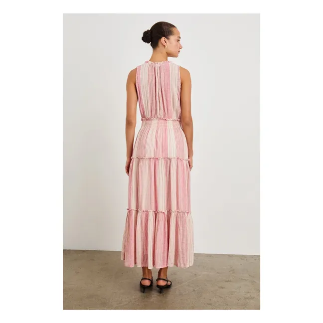 Vestido de rayas Loulou Salerno | Rosa empolvado