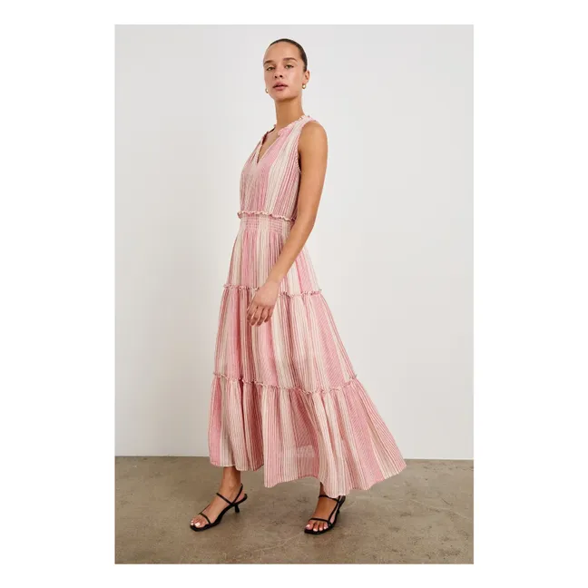 Vestido de rayas Loulou Salerno | Rosa empolvado