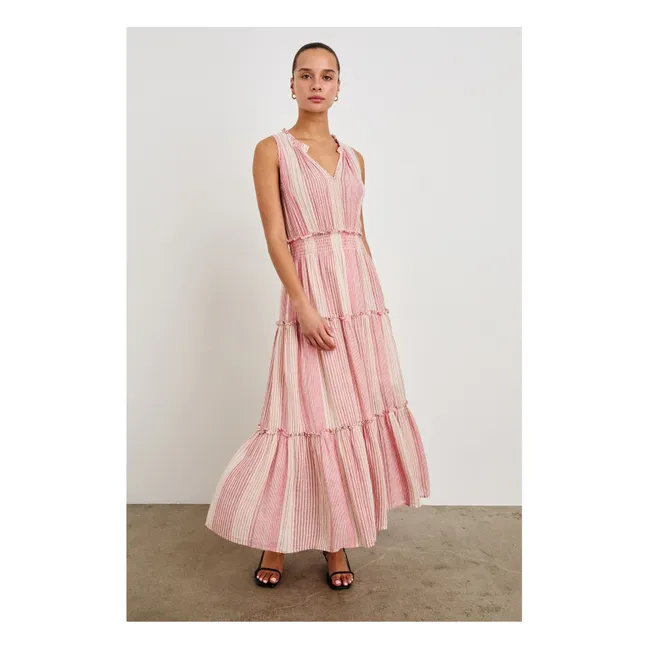 Vestido de rayas Loulou Salerno | Rosa empolvado
