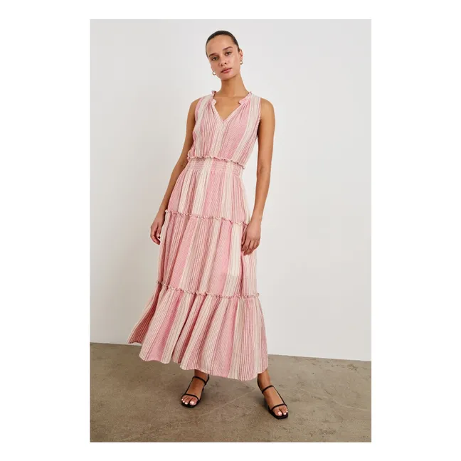 Vestido de rayas Loulou Salerno | Rosa empolvado