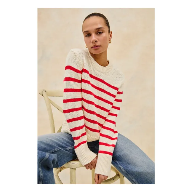 Pullover Alise Gestreift | Rot
