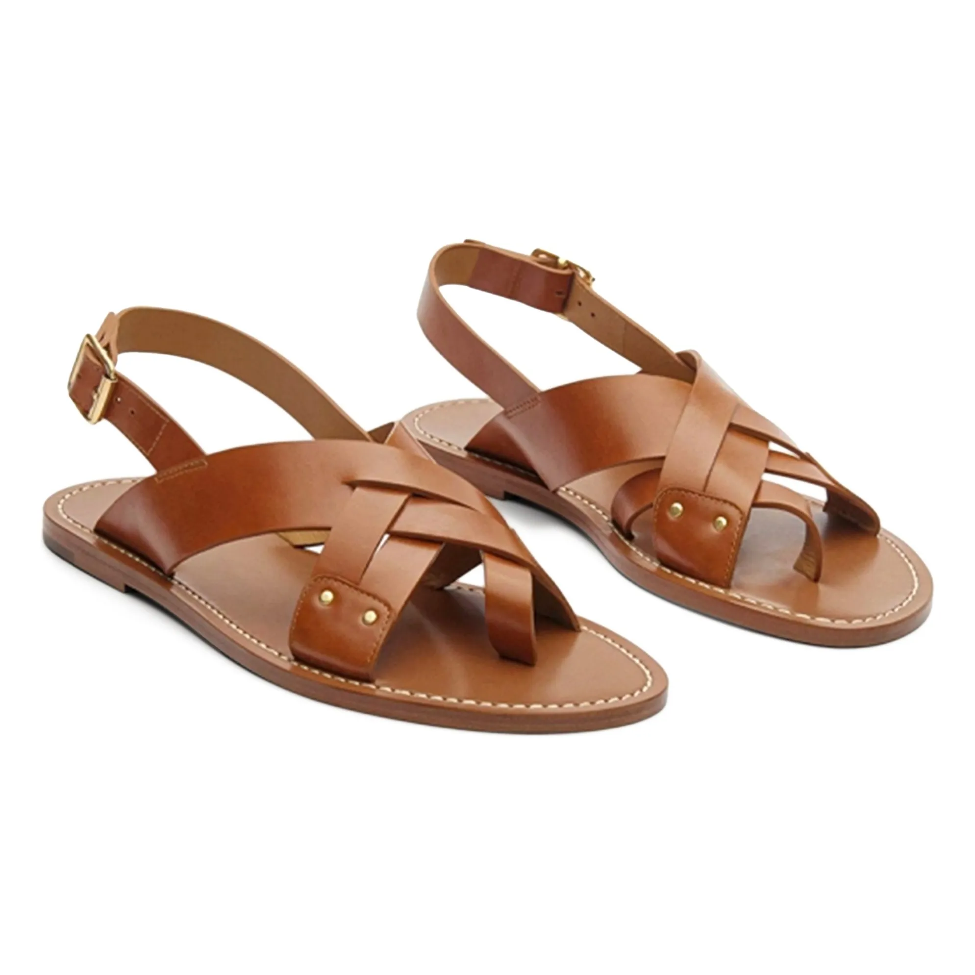 Rivecour Cognac Sandals N°204 Leather