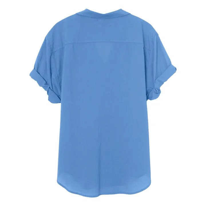 Chemise Channing Popeline de Coton | Bleu foncé- Image produit n°1