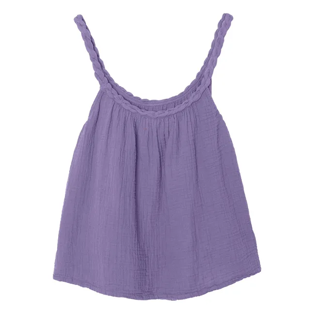 Brandi Cotton Gauze Tank Top | Washed blue