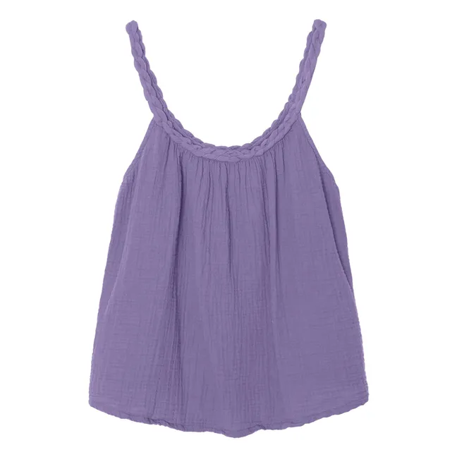 Brandi Cotton Gauze Tank Top | Washed blue