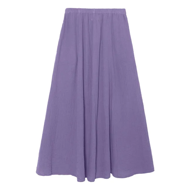 Falda de gasa de algodón Deon | Azul descolorido
