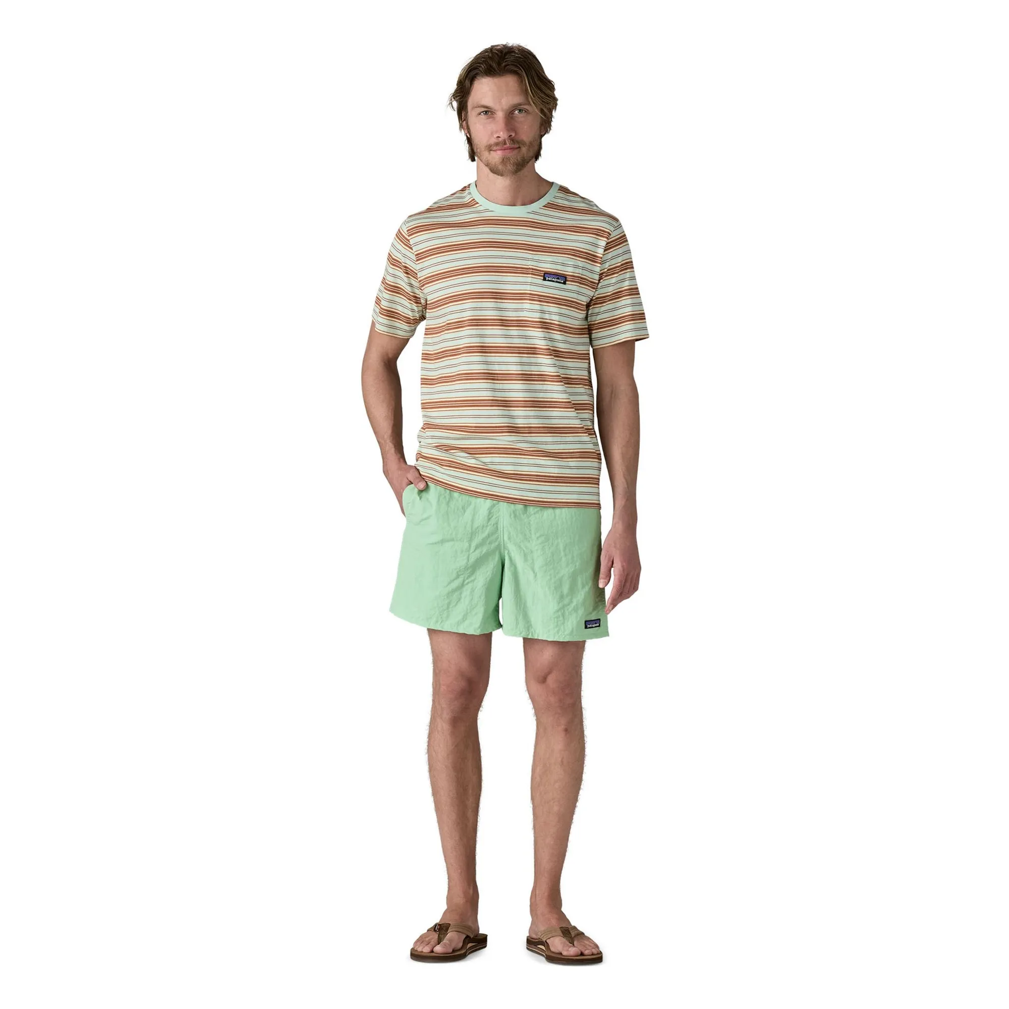 Short de Bain Baggy Fibres Recyclées | Vert céladon- Image produit n°1