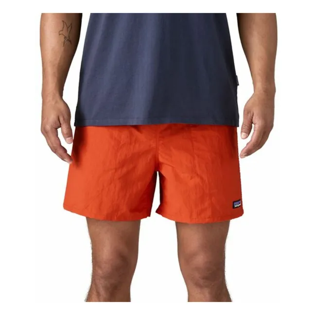Badeshorts Baggy aus recycelten Fasern | Blutorange