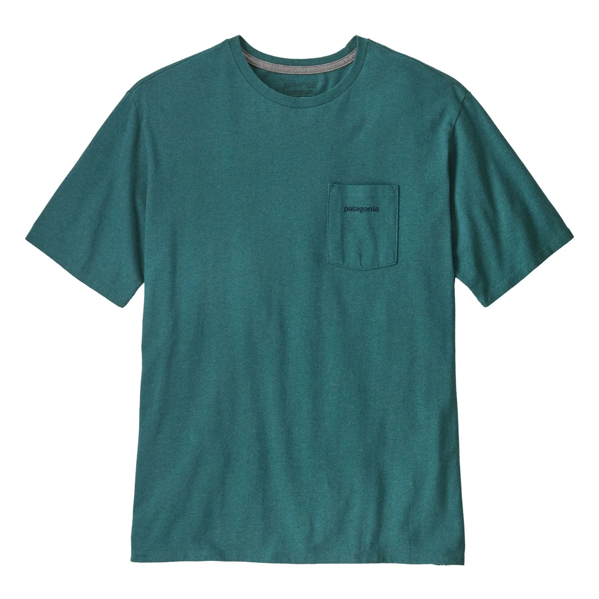 Patagonia Peacock Blue T-Shirt Boardshort Logo Responsibili Recycled Fibers
