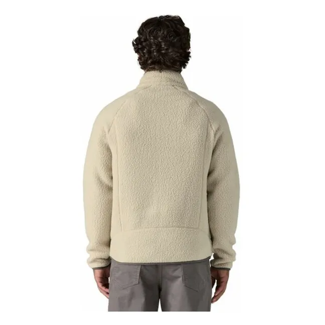 Polaire zippée Retro Pile Fibres Recyclées | Ecru