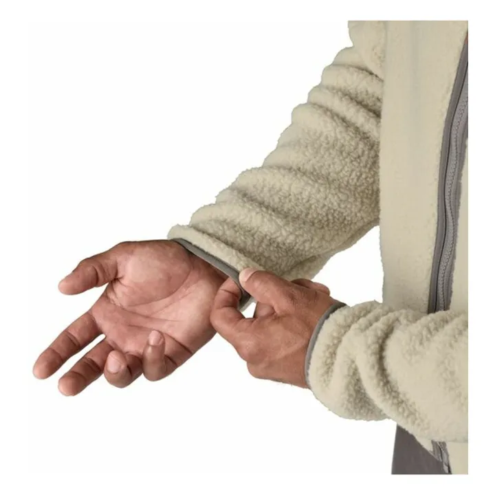 Forro polar Retro Pile de fibras recicladas con cremallera | Crudo- Imagen del producto n°5