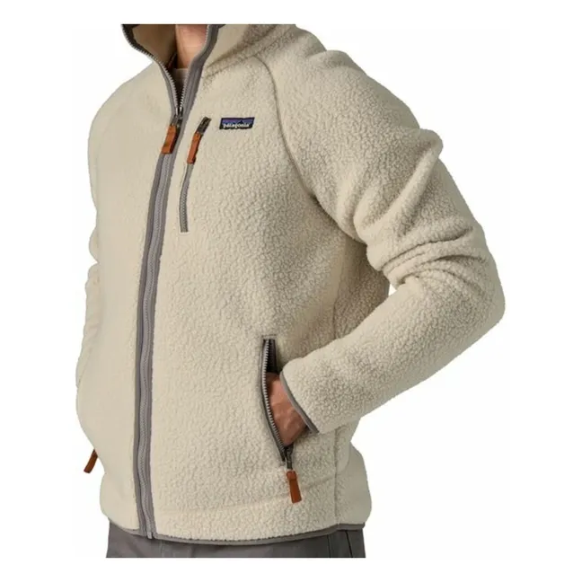 Polaire zippée Retro Pile Fibres Recyclées | Ecru