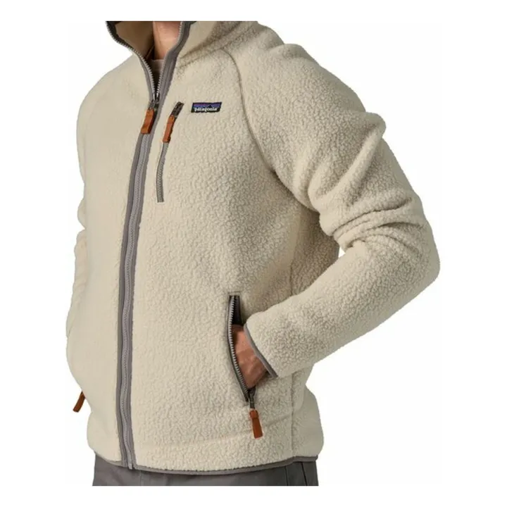 Forro polar Retro Pile de fibras recicladas con cremallera | Crudo- Imagen del producto n°4