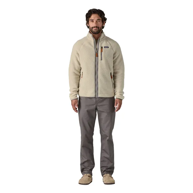 Polaire zippée Retro Pile Fibres Recyclées | Ecru