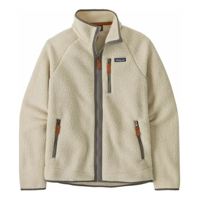 Polaire zippée Retro Pile Fibres Recyclées | Ecru