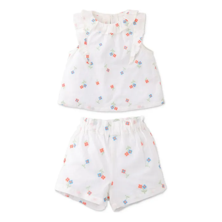 Ensemble Top et Short Mélanie | Blanc- Image produit n°0