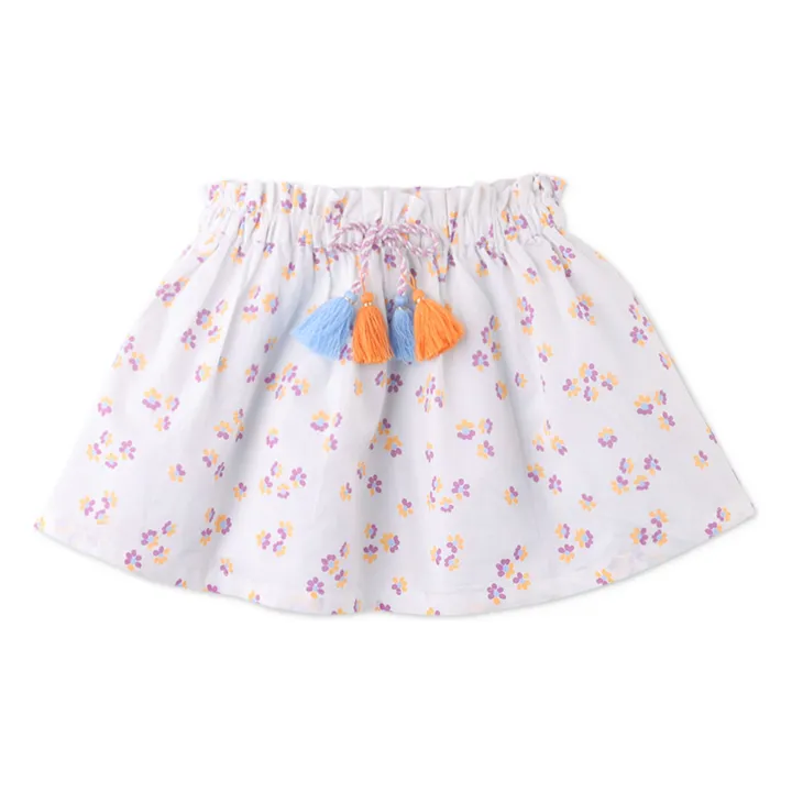 Ensemble Top et Jupe Odessa Fleurs | Blanc- Image produit n°2