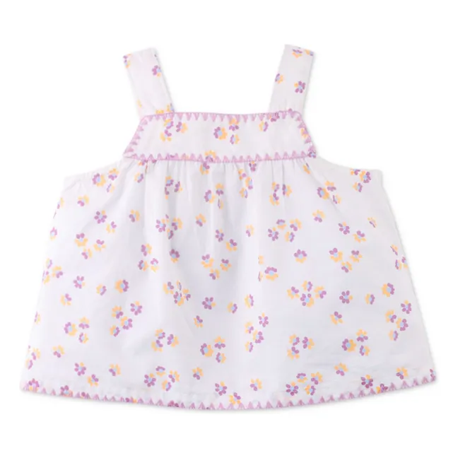 Ensemble Top et Jupe Odessa Fleurs | Blanc