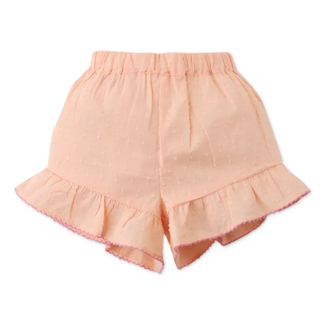 Ensemble Top et Short Alana Volants | Rose pêche