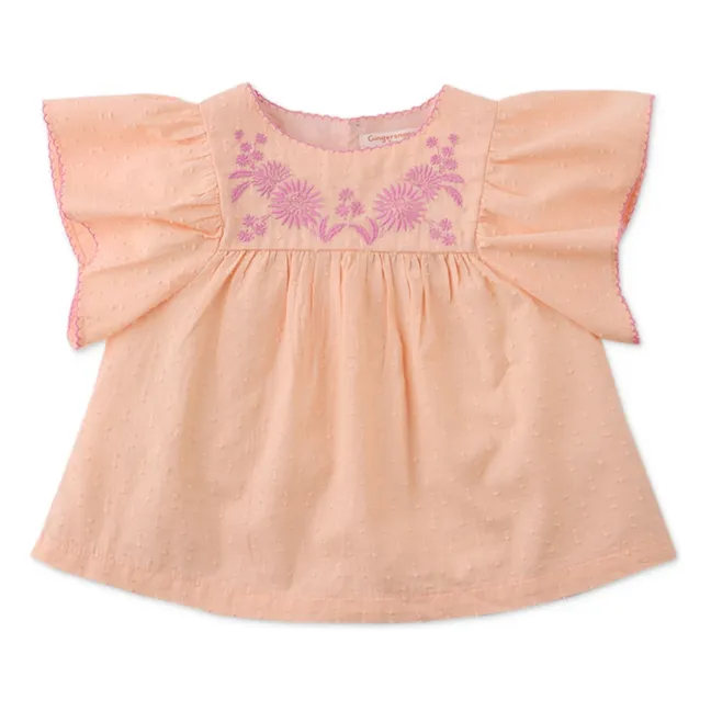 Ensemble Top et Short Alana Volants | Rose pêche