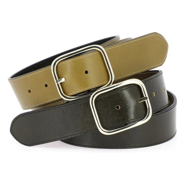 La Vice-Versa Piper Reversible Belt | Olive green