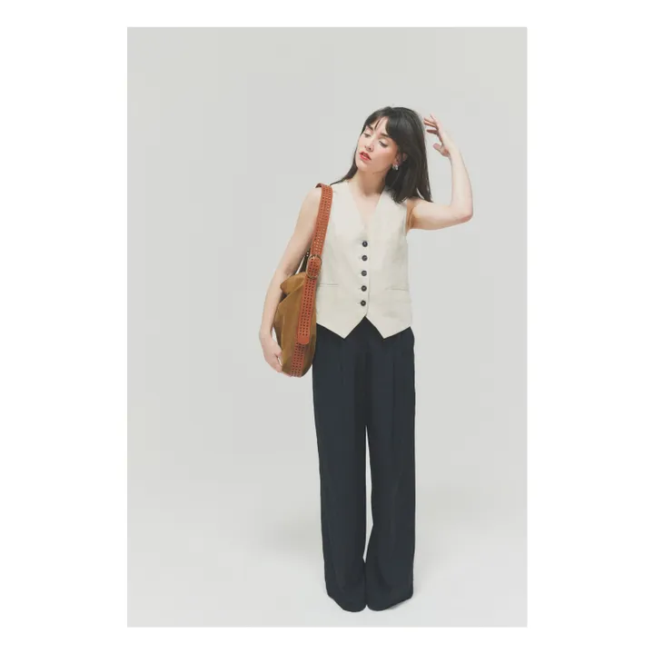 Sac Le Enzo Cran Velours | Tabac- Image produit n°2