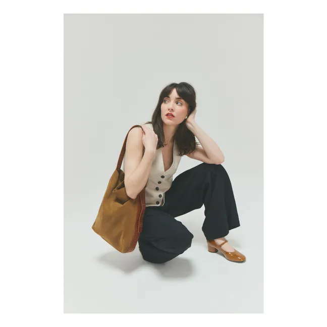 Bag Le Enzo Cran Velours | Tabacco
