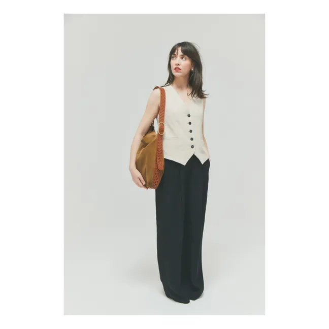 Sac Le Enzo Cran Velours | Tabac