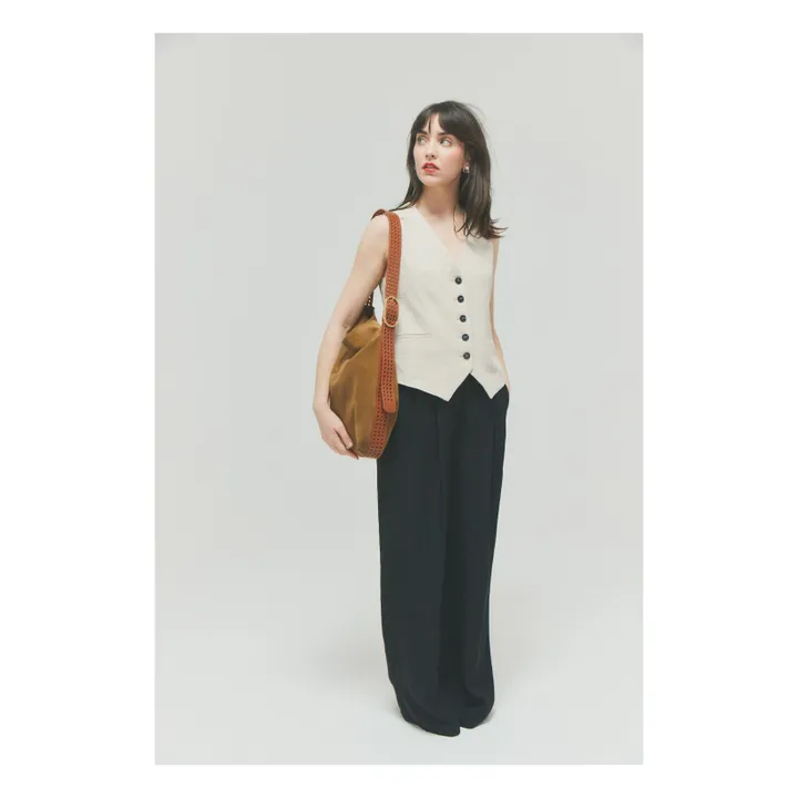Sac Le Enzo Cran Velours | Tabac- Image produit n°1
